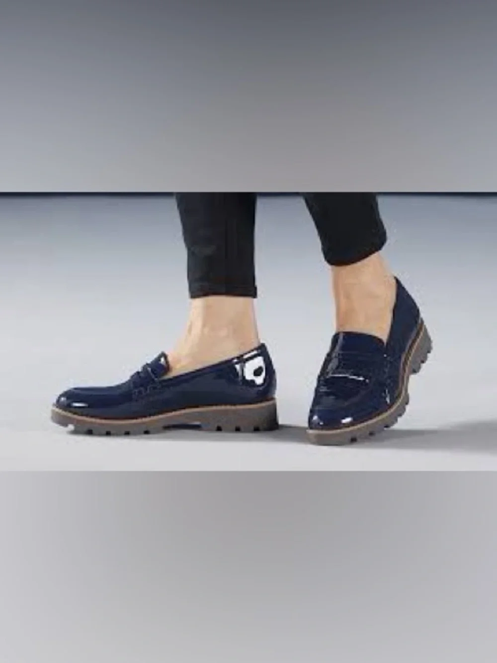 Vionic Cheryl Patent Leather Penny Loafers Blue Shoes Women’s - Size 9.5